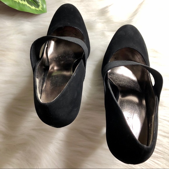 AKIRA Black Strap Stiletto Platform Heels Size 8.5 - Picture 7 of 9